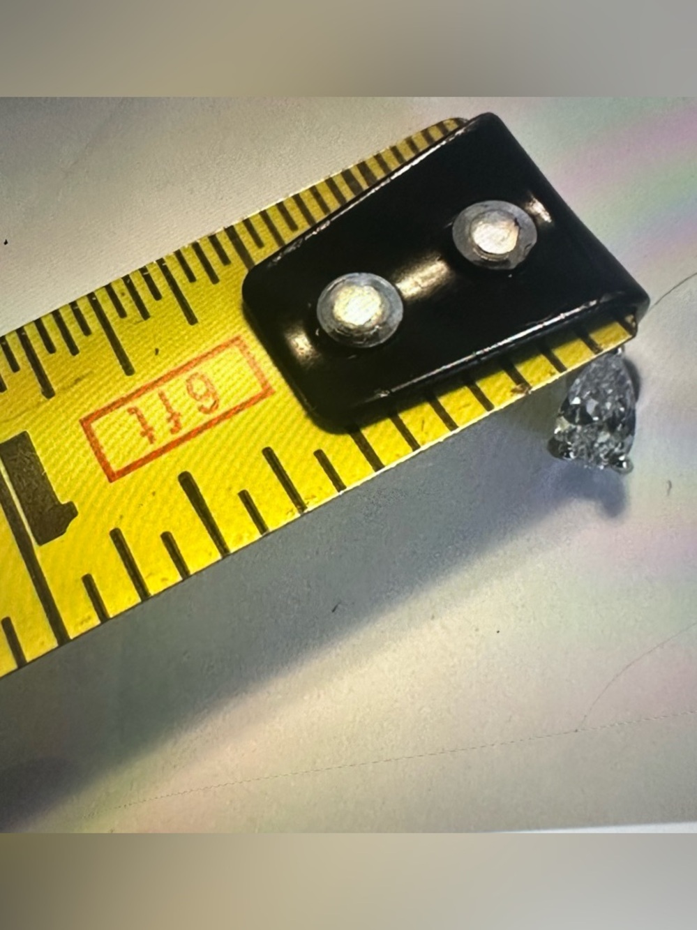 Sparkling Pear Cut Stud Earrings – Cubic Zirconia | Dainty Minimal - Picture 5 of 7